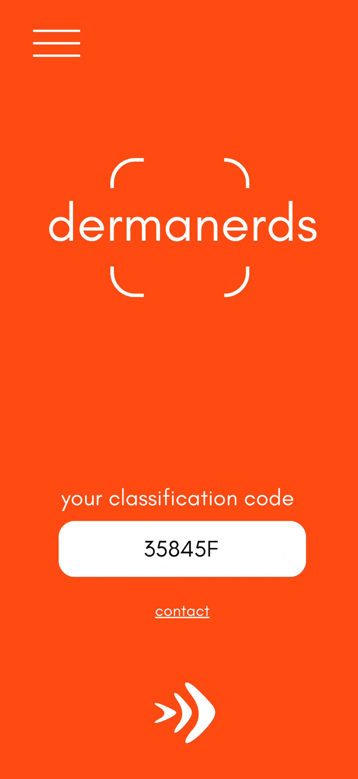 Screenshot of dermanerds website showing classification code.