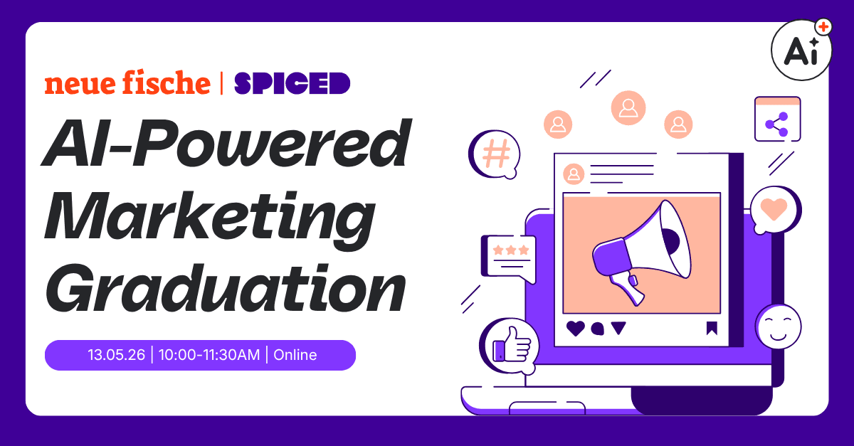 Announcement of an online AI-powered marketing graduation event
