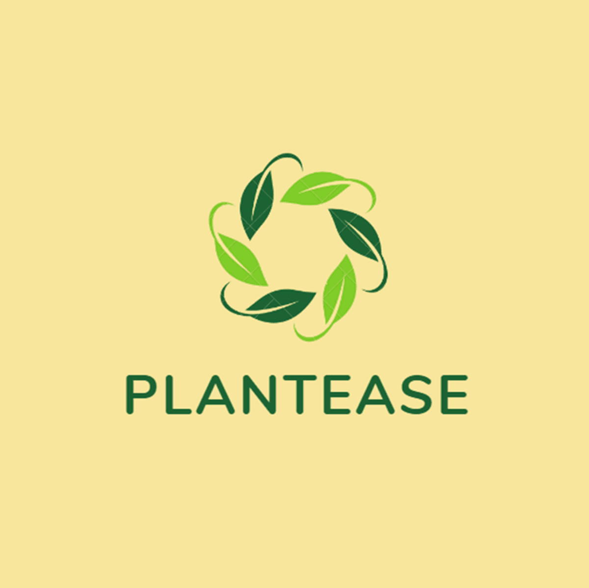 Logo with plant leaves and the text 'PLANTEASE'