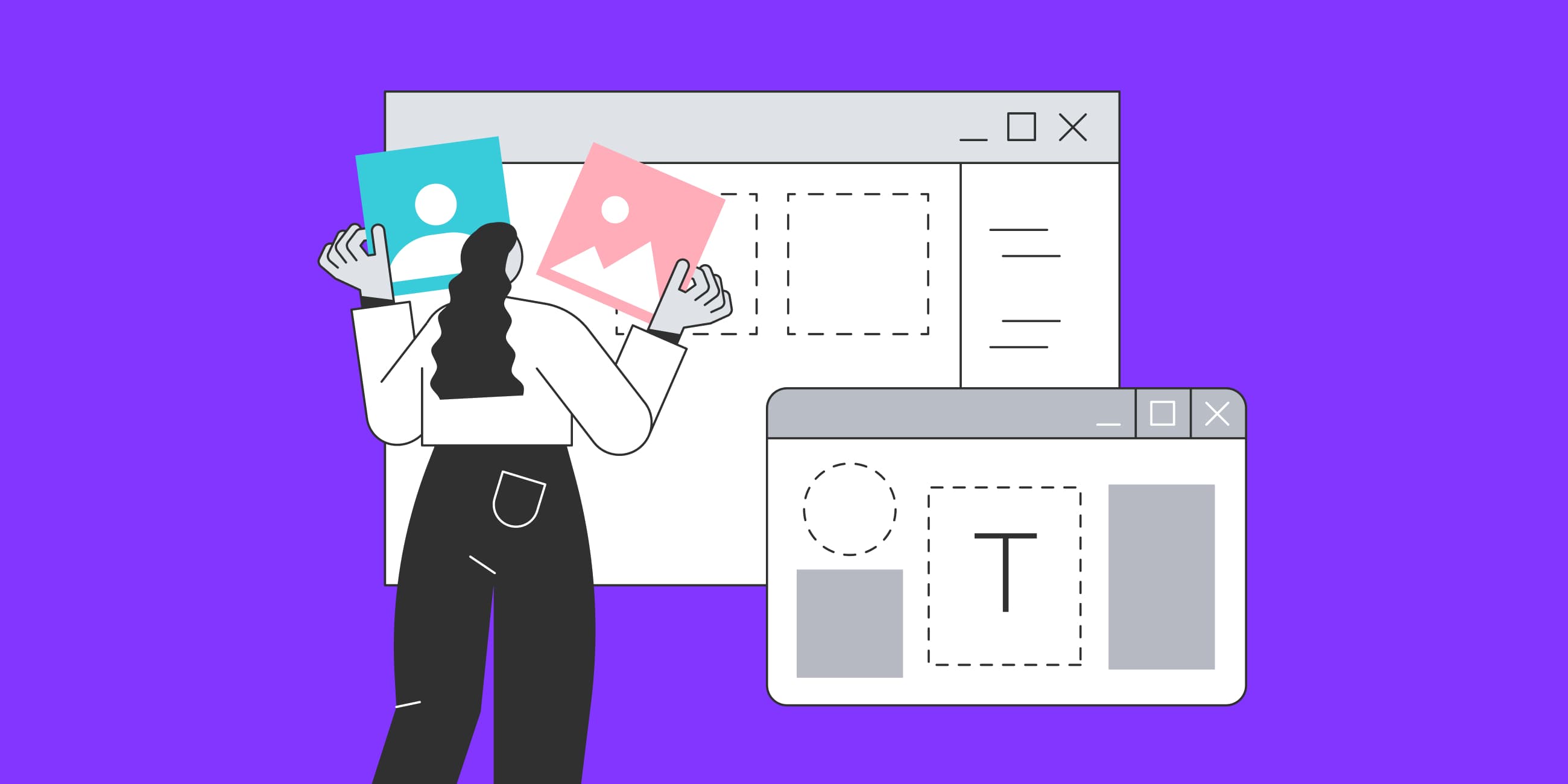 Person lädt Bilder auf einer Website hoch