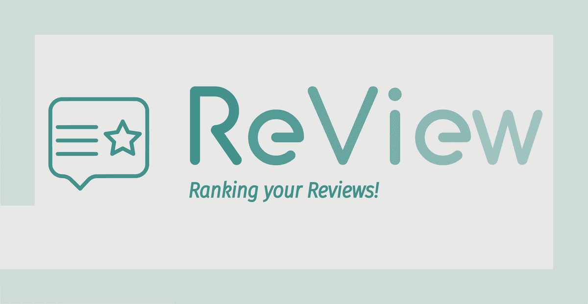 Logo with the text 'ReView' and the slogan 'Ranking your Reviews!'