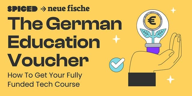 Illustration of a hand holding a money symbol with Euro sign, related to education voucher