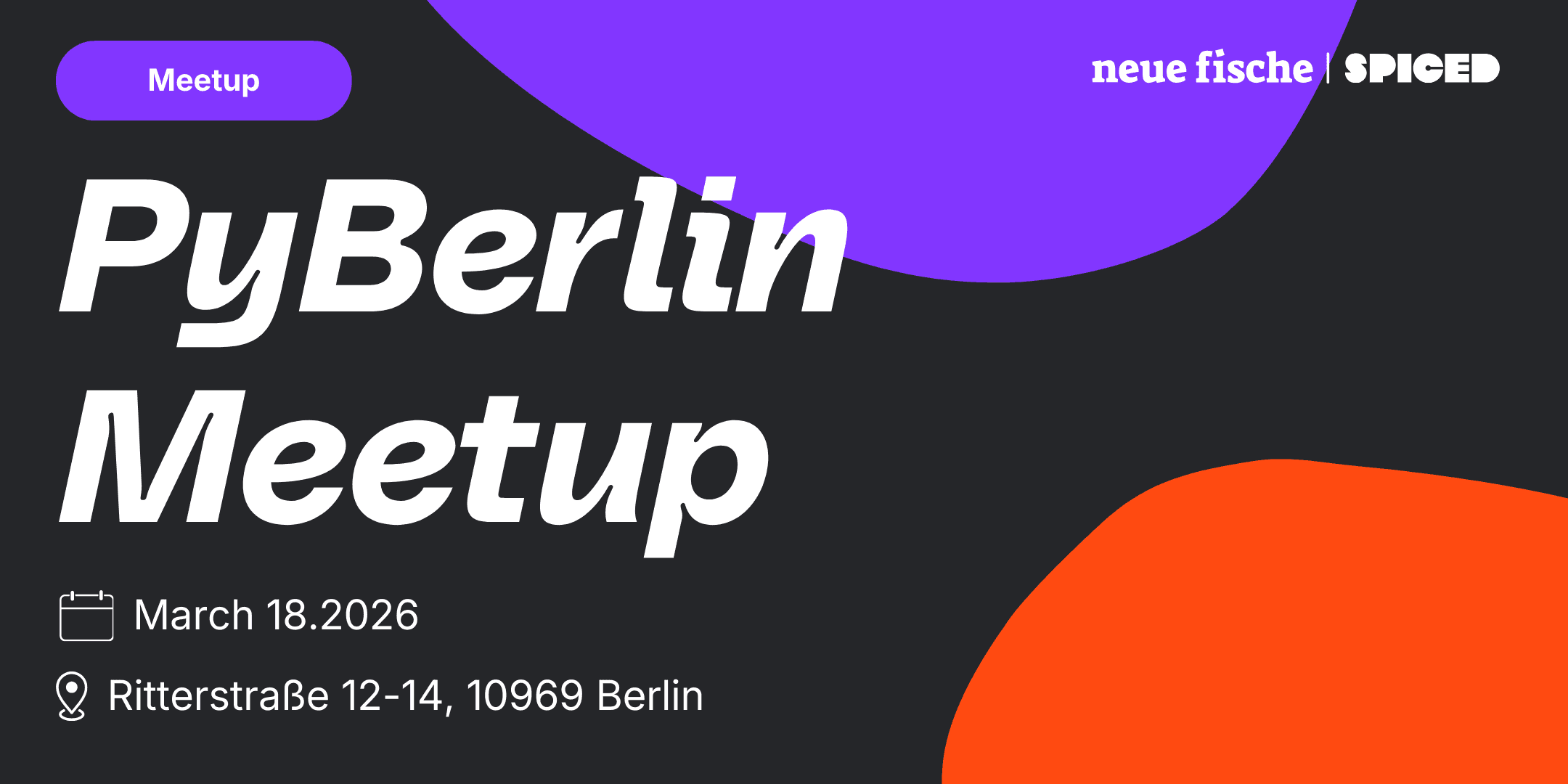 Banner for PyBerlin Meetup event with date and location