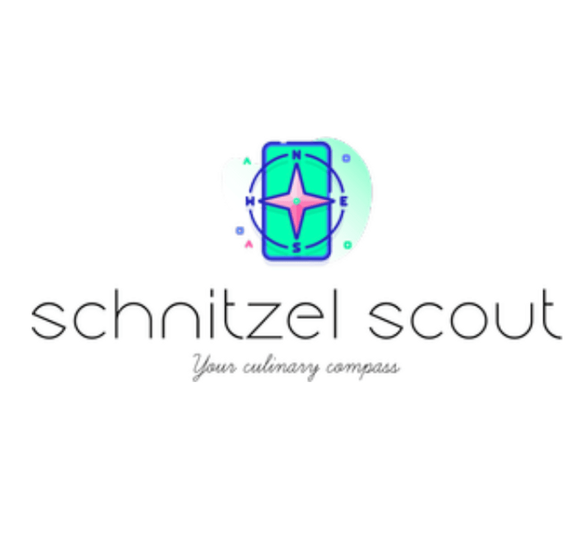 Logo mit Kompass und Schriftzug schnitzel scout