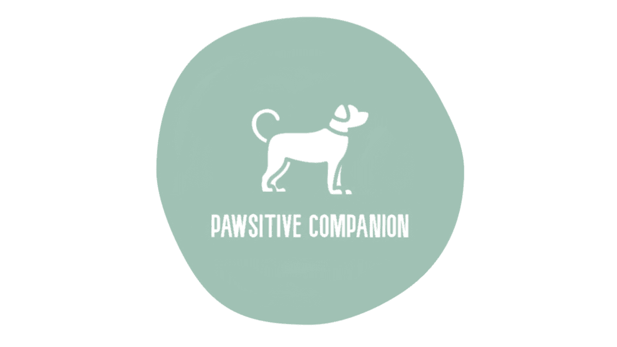 Logo mit Hund und Text 'Pawsitive Companion'