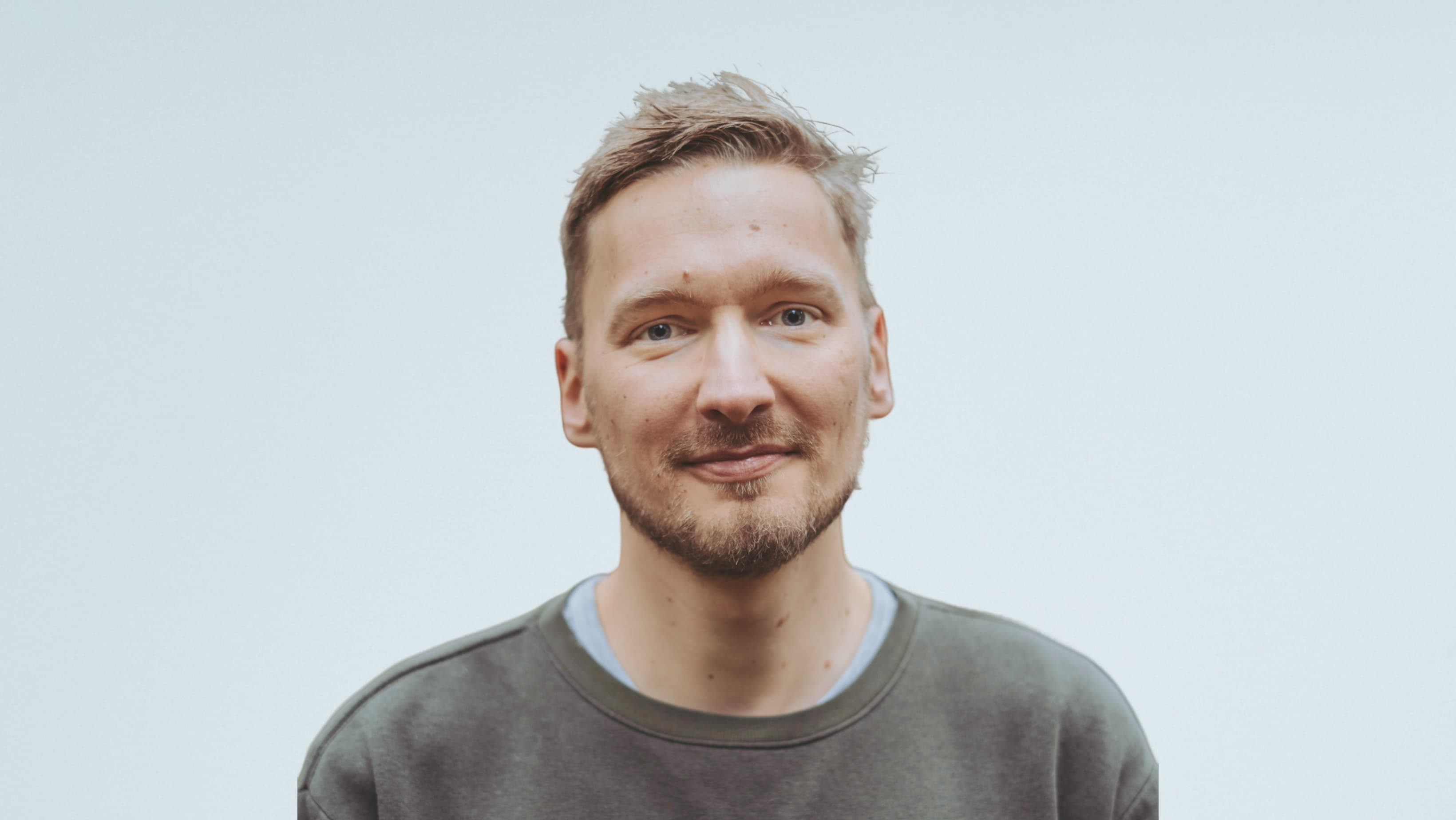 man with white background