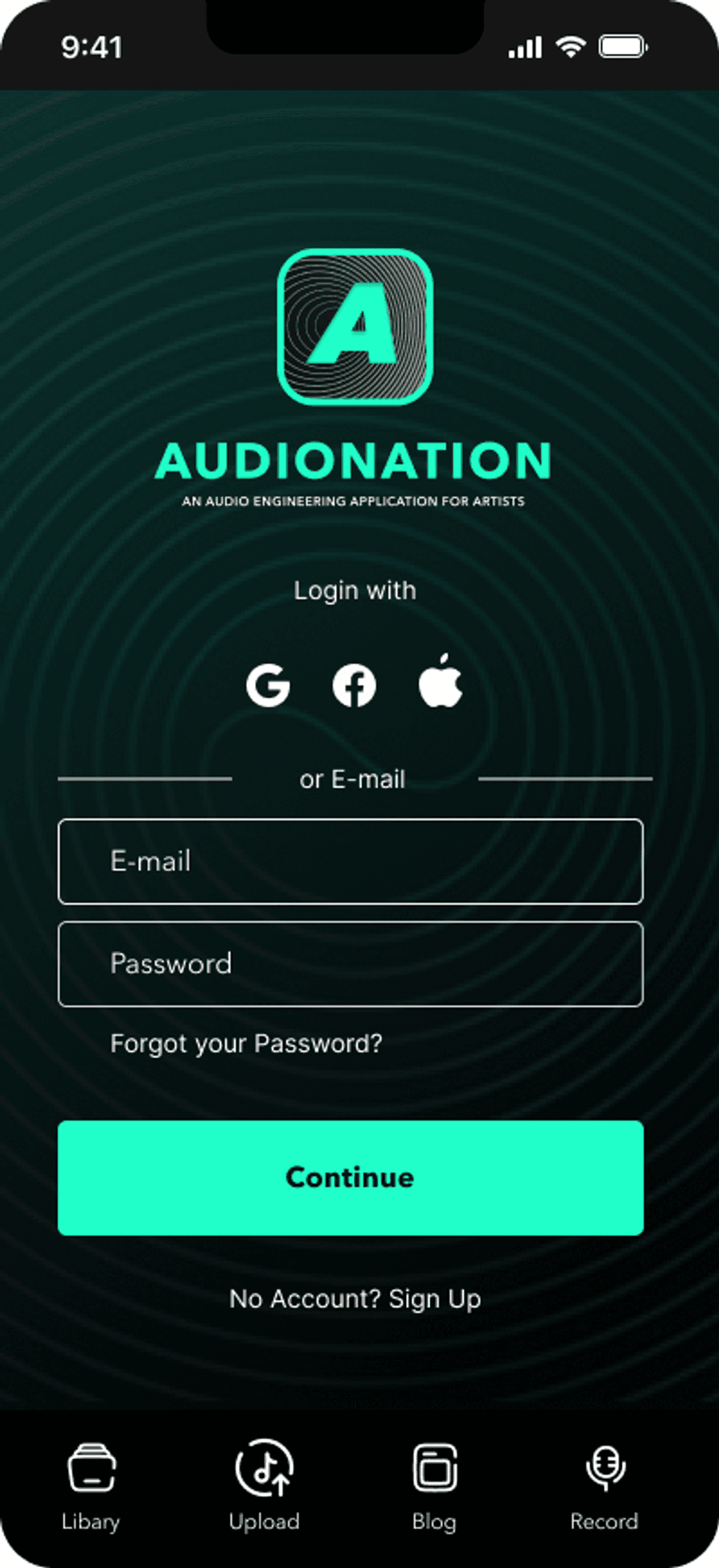 Audionation - Eine Audio-Engineering-Anwendung für Künstler