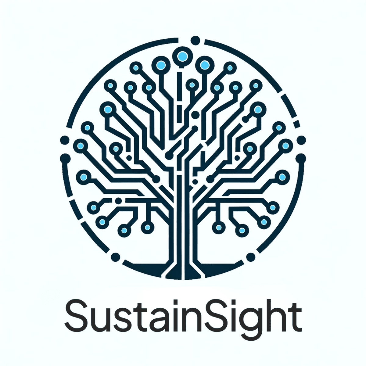 Logo with digital tree and SustainSight text