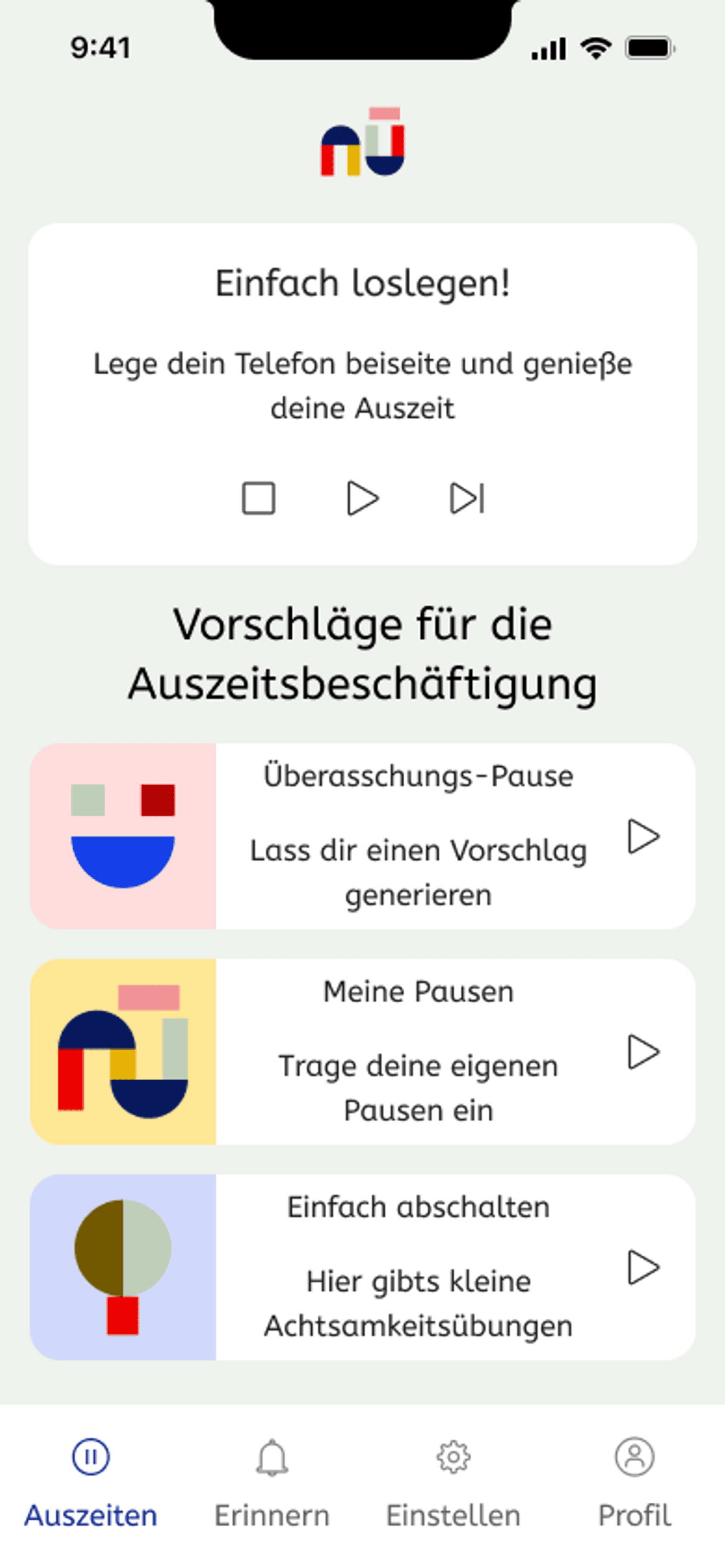 nū - Leg das Smartphone beiseite und lebe im hier und jetzt.